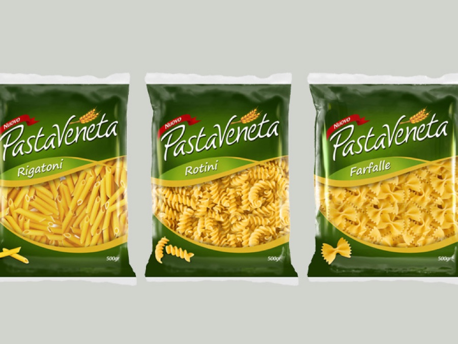 Pasta Veneta spaghetti, rigatoni, rotini and farfalle packs