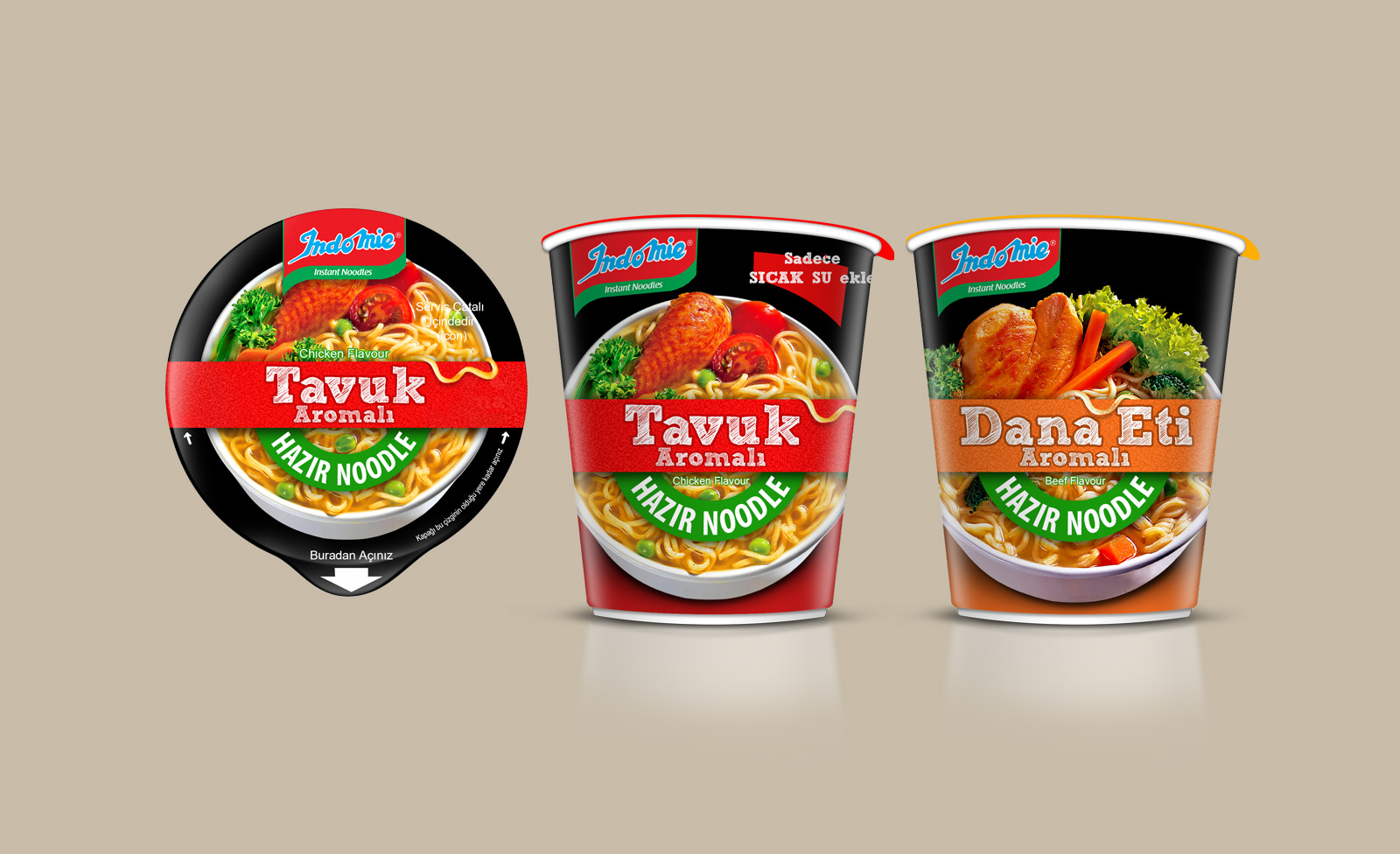 Indomie instant noodle cup packaging