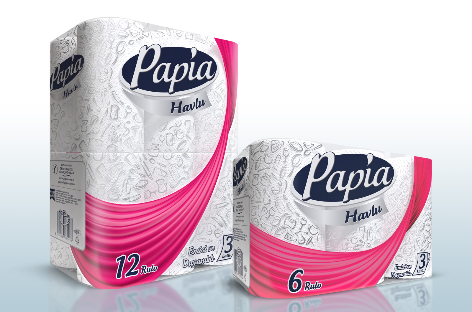 Papia paper-towel range packaging