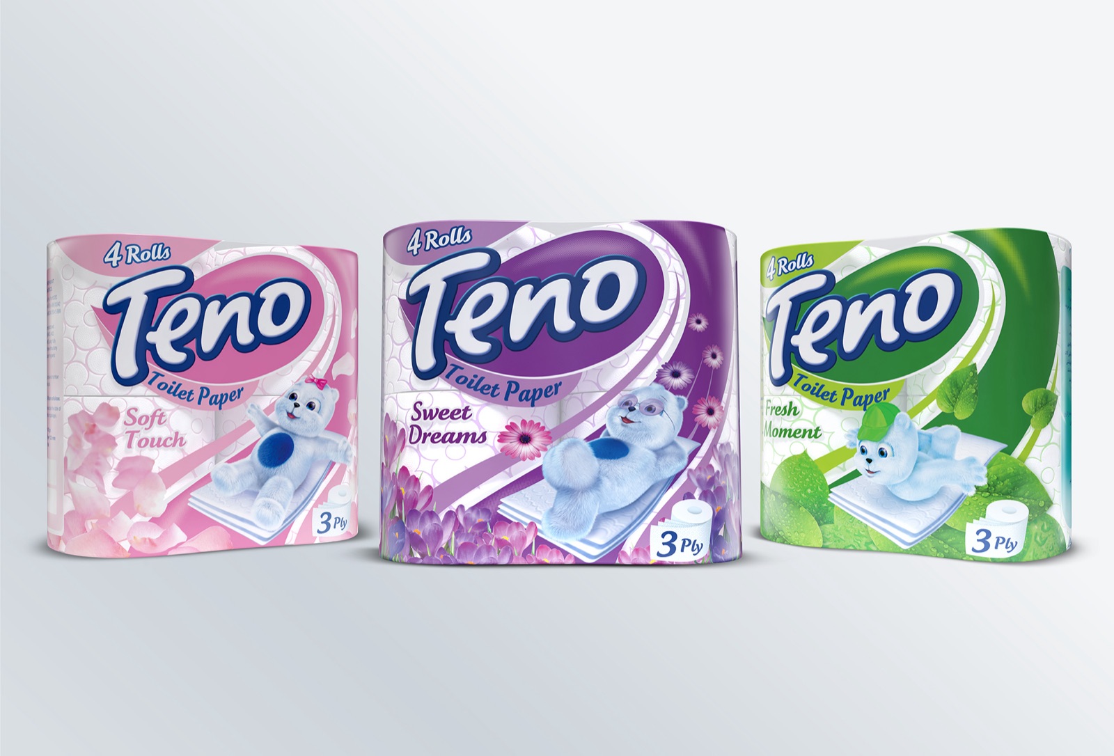 Teno toilet tissue pack at shelf scale