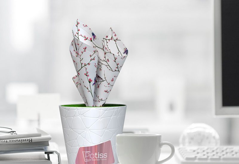 tissues flower packaging design